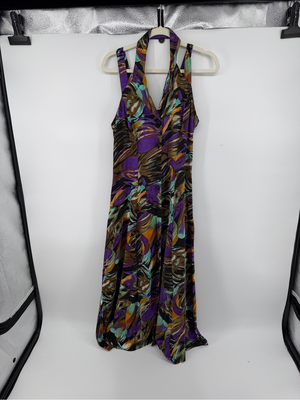 VTG Blair Whimsigoth Y2K Boho Festival Sleeveless V-Neck Maxi Dress SzS